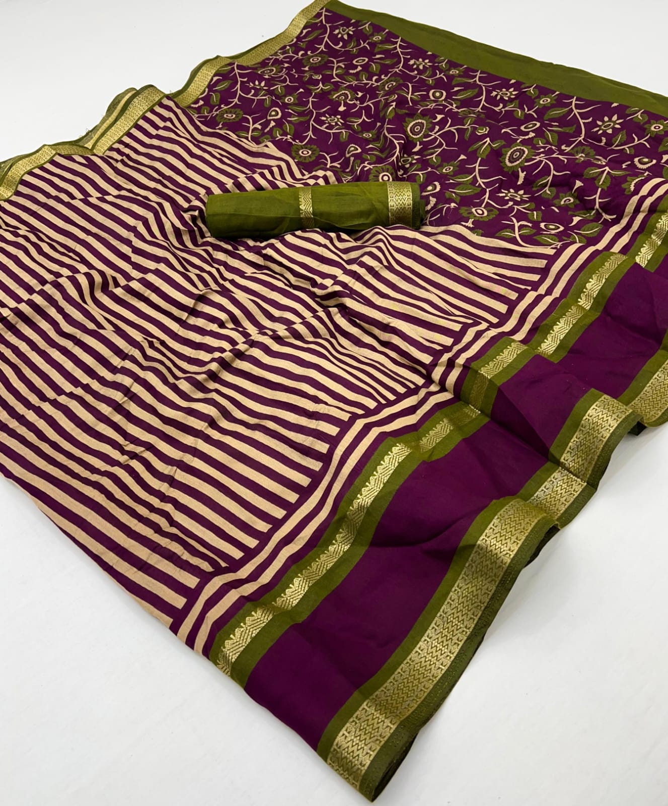 Designer Moonga sarees with scribes 
Gap borders