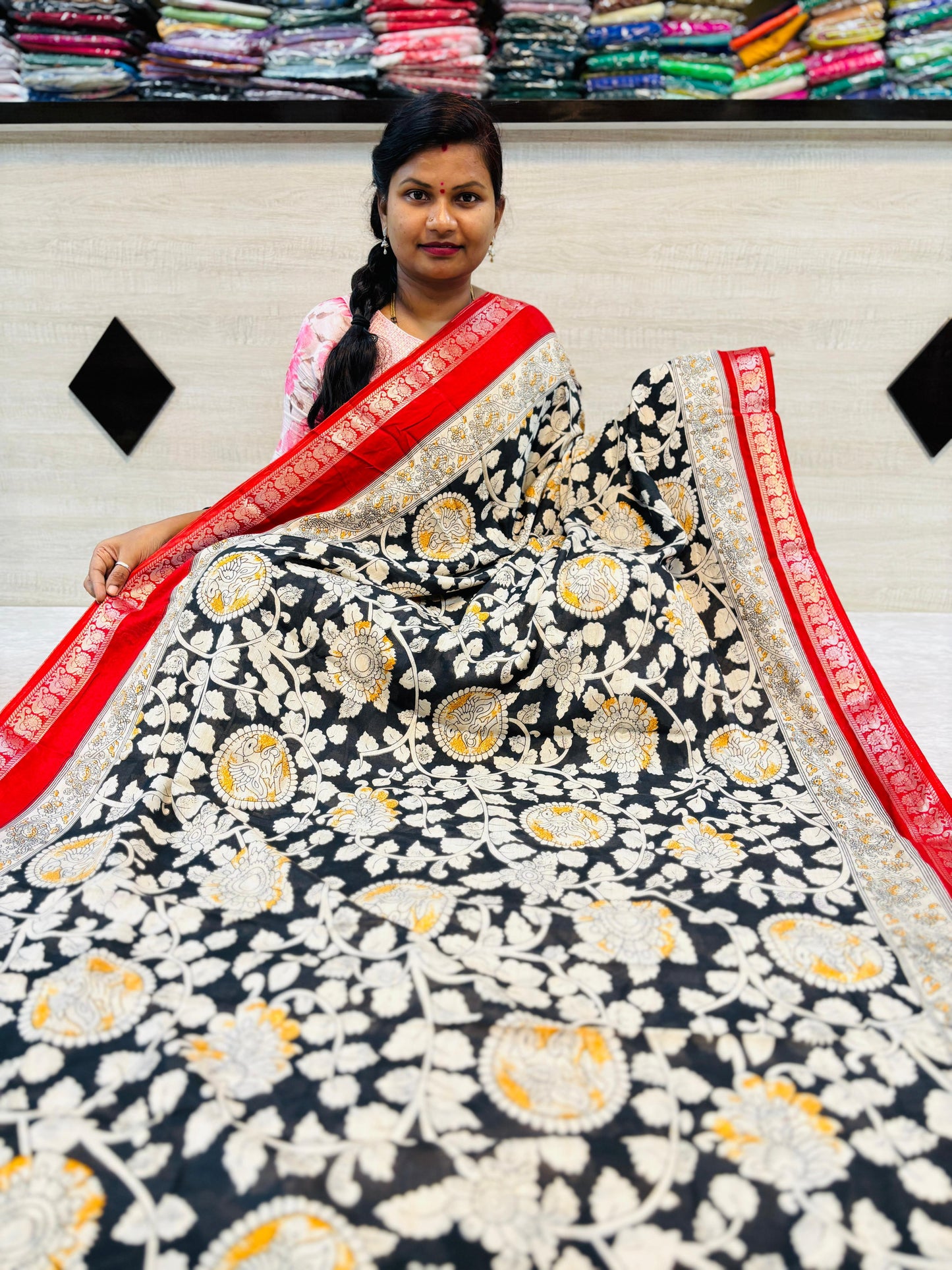 Kalamkari Maheswari silk