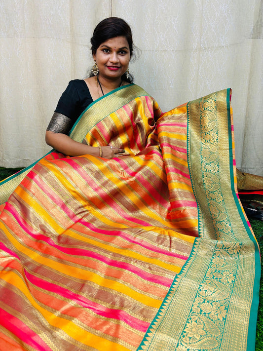 Multi Colour Kanchivaram Pattu