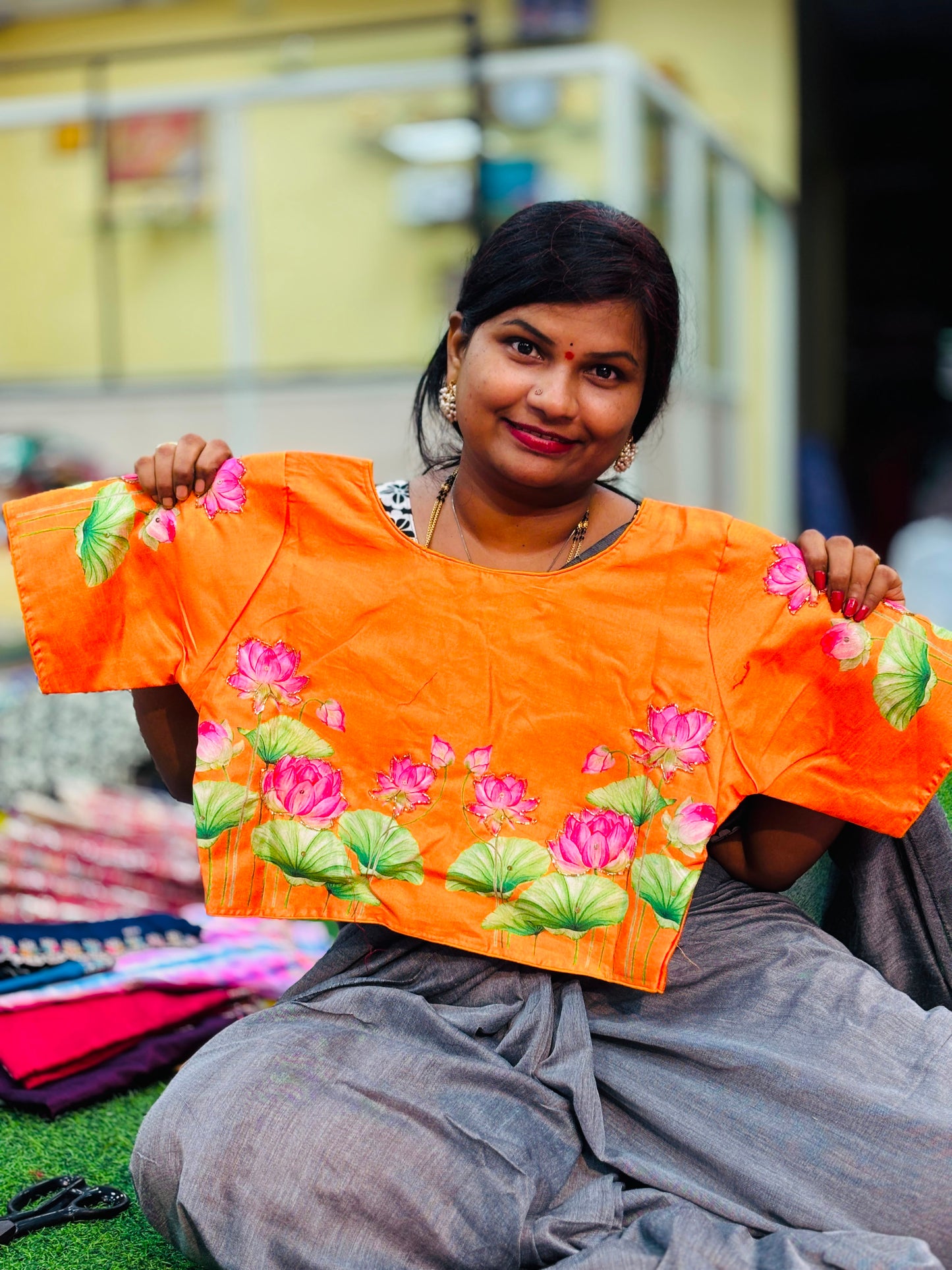Raw Silk Zardosi Free size Blouse