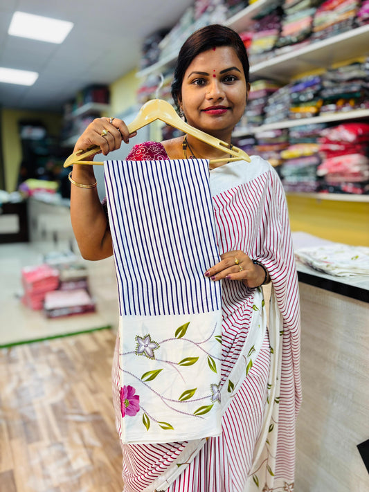 Blue Tending Azrak Design with floweral borders