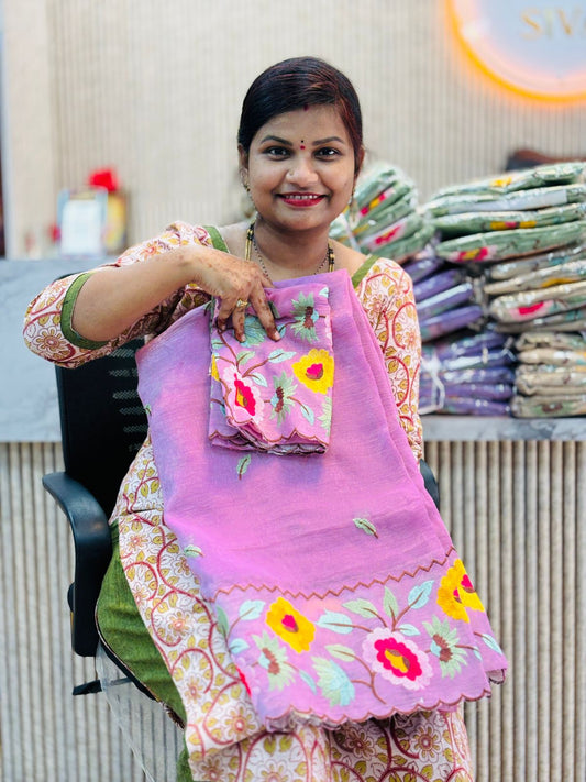 Space Cutwork Embroidery Saree