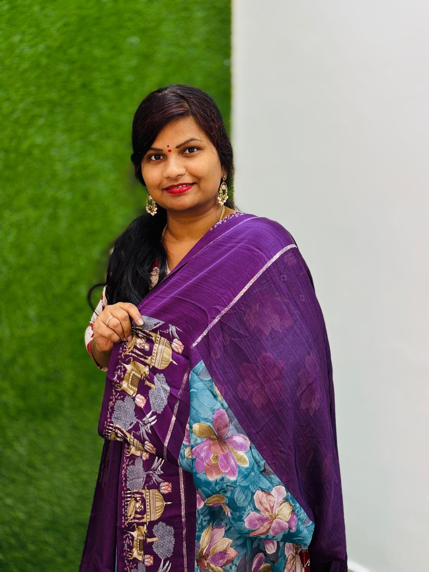 Crepe Chiffon Saree