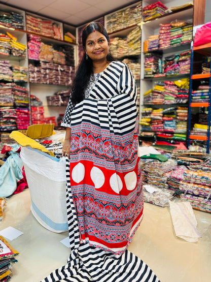 Ajrakh Modal Silk (without tassels)