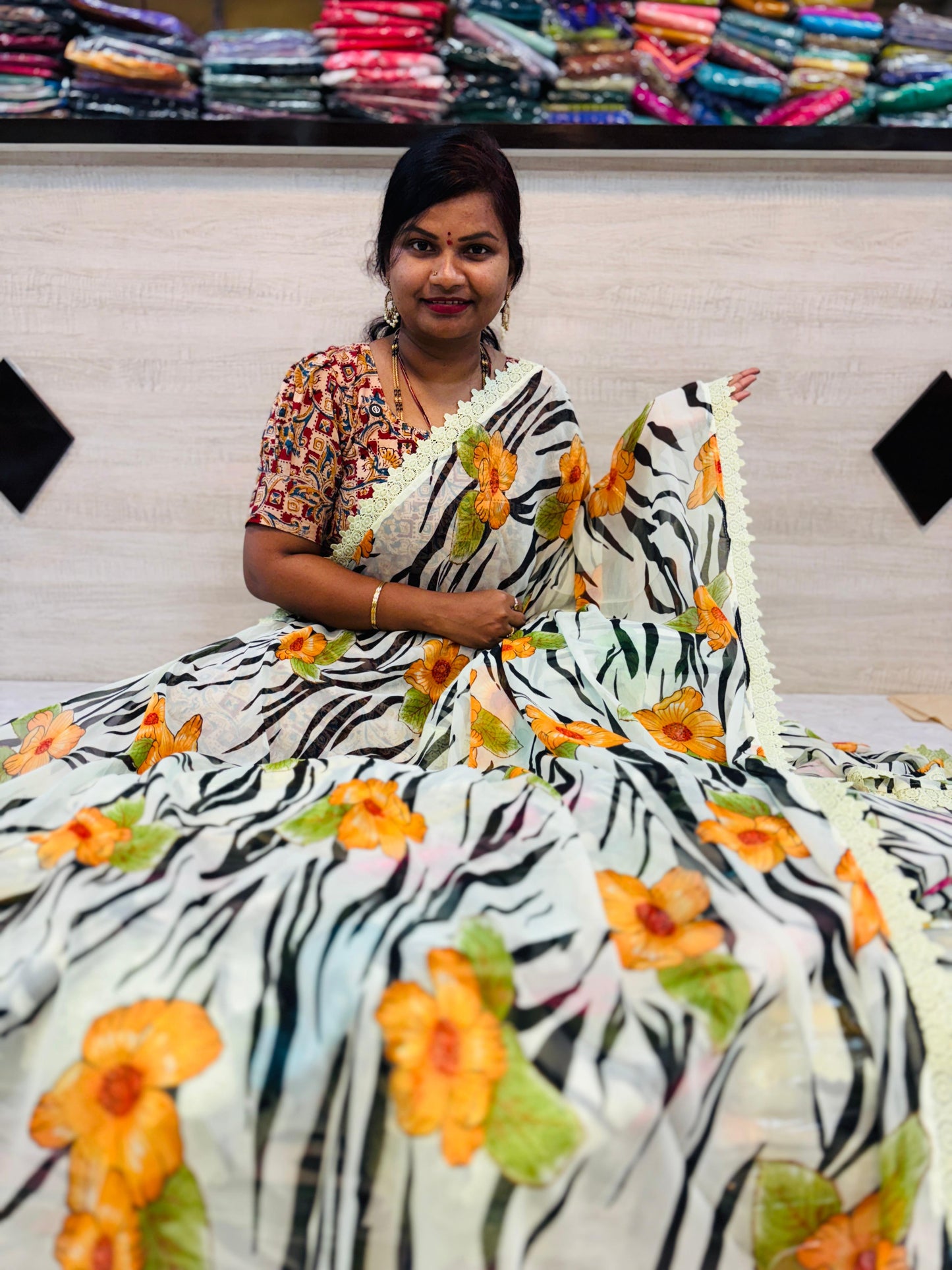 Designer georgette cheetah prints