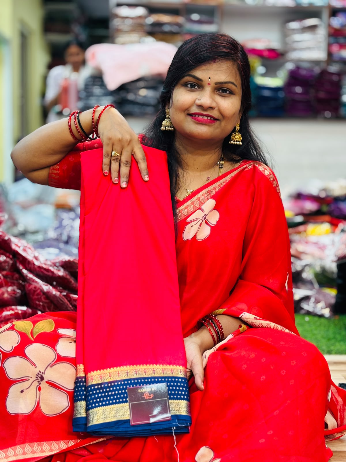 Semi Mysore crepe sarees