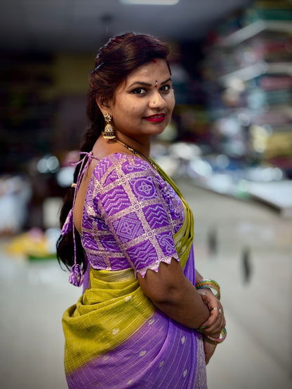 Lavender Chinnon Saree