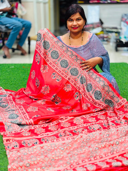 Azrak Satin Crepe Sarees