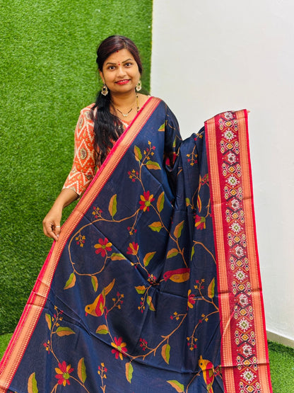 Pochampally Patola Pattu sarees 
Patola borders 
Digital print