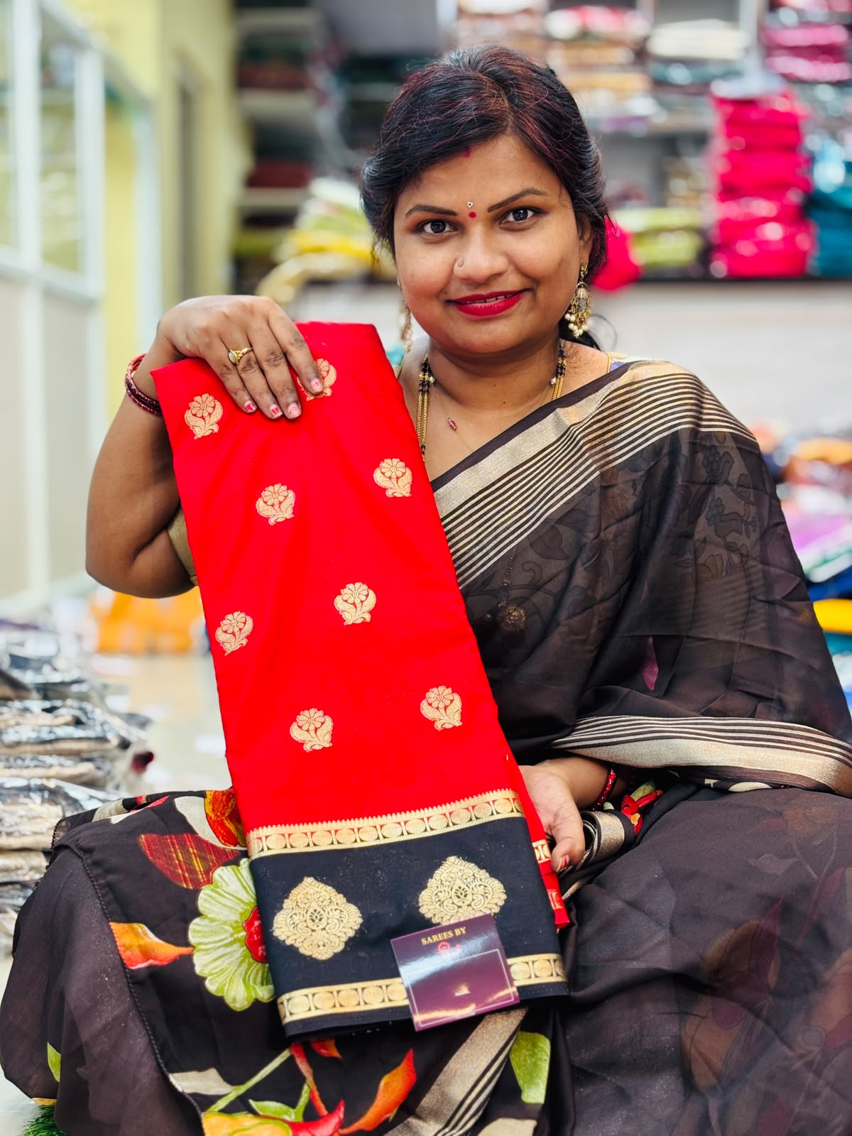Semi Mysore crepe saree
