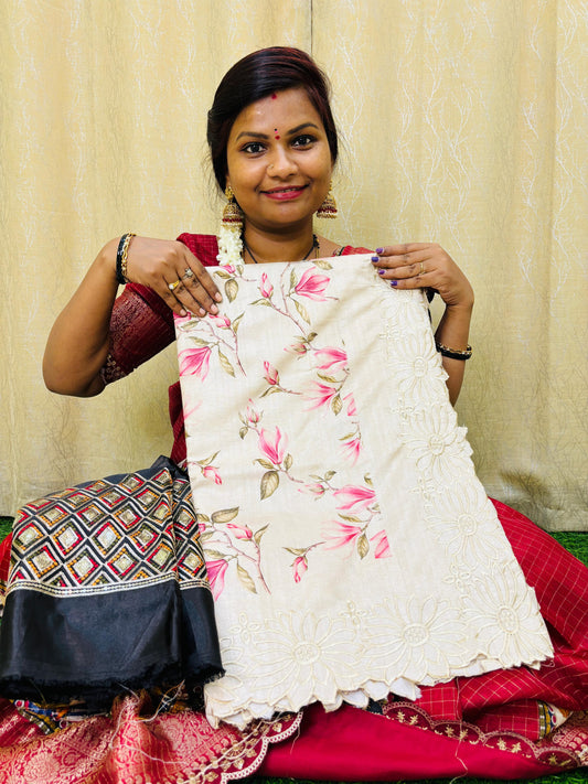 Tusser Silk Cutwork
