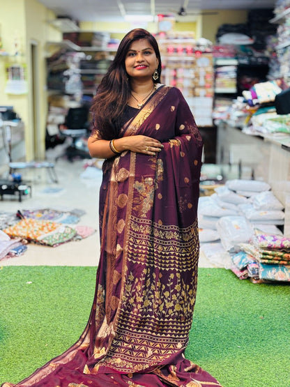 Crepe Silk Sarees ( unstitched )