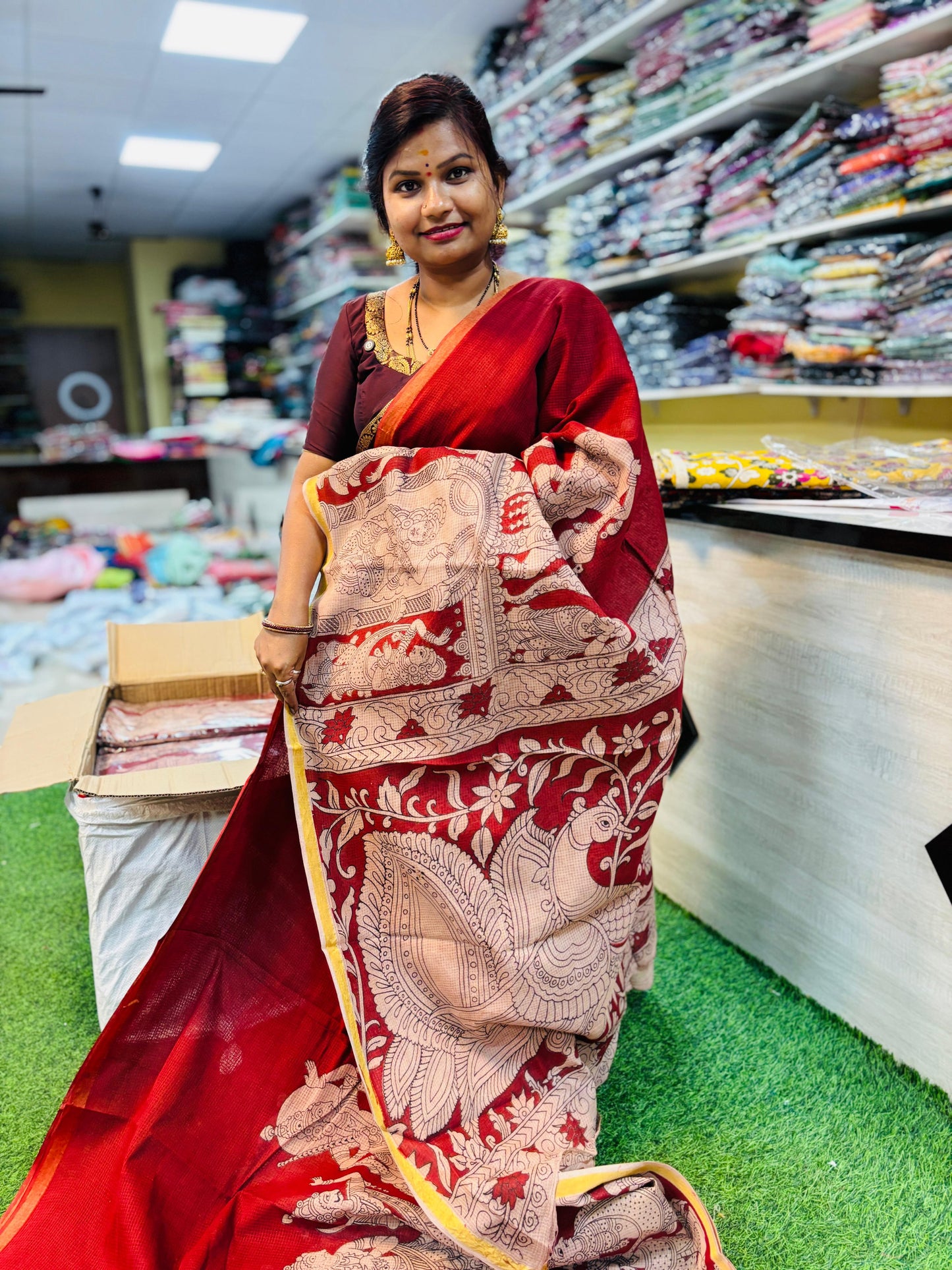 Kota cottons in Madhubani prints