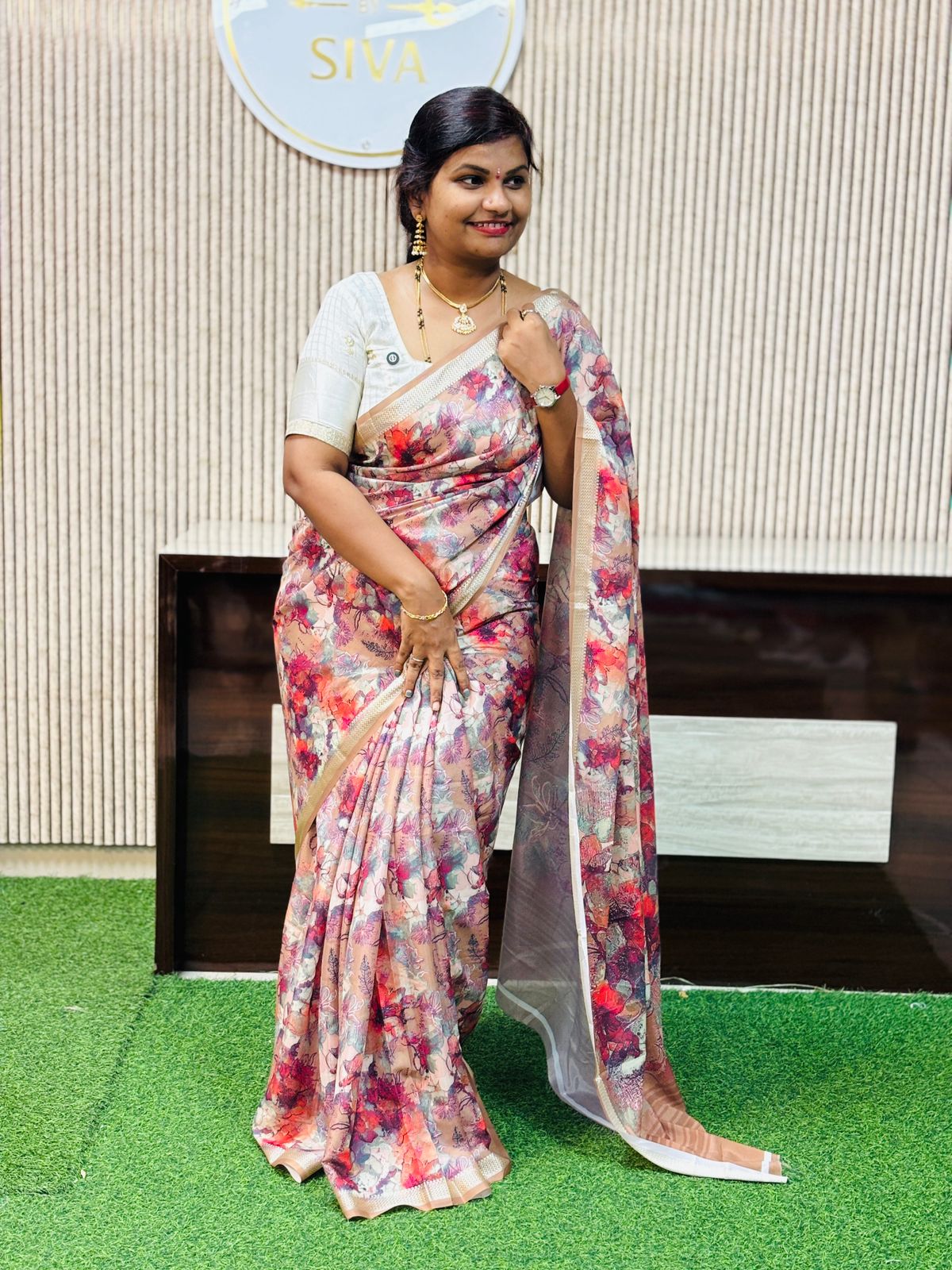 Multi Crepe Digital Saree