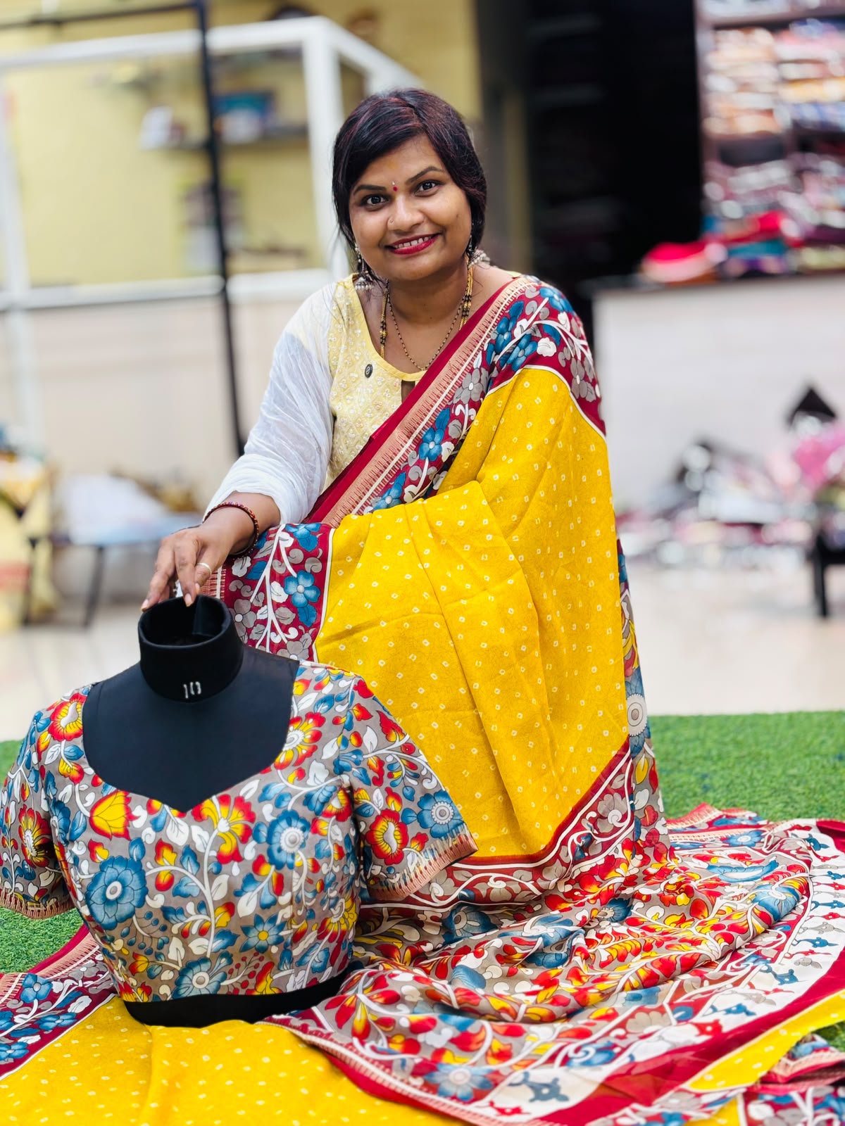Kalamkari Chiffon Georgette saree