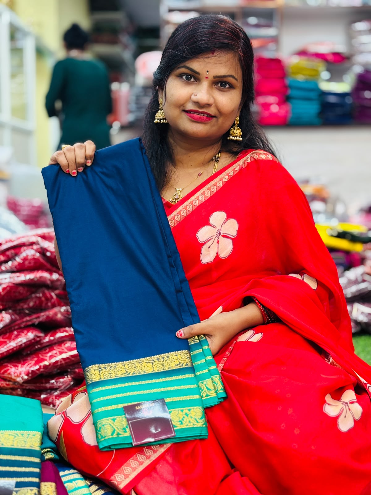 Semi Mysore crepe sarees
