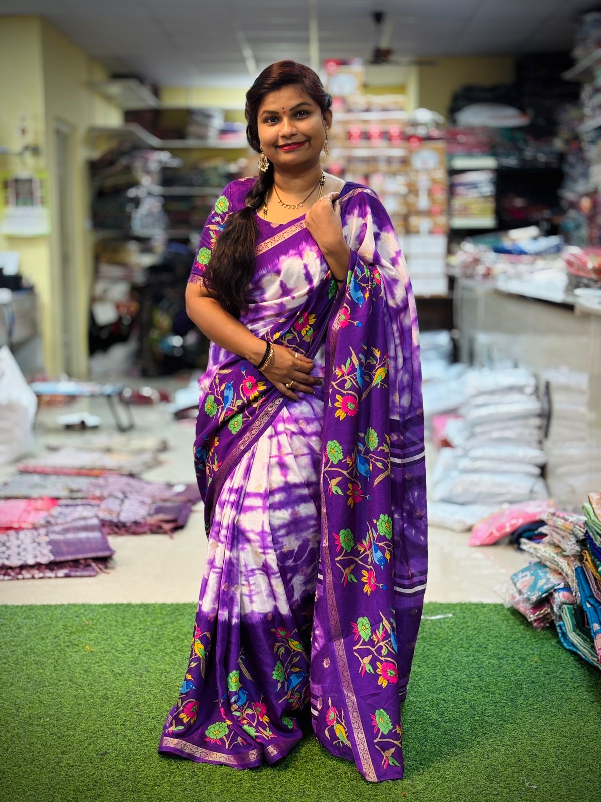 Sibbori Meenakari Print Sarees