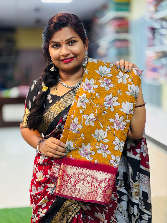 Premium Maheswari silk sarees with Kanchi peacock borders