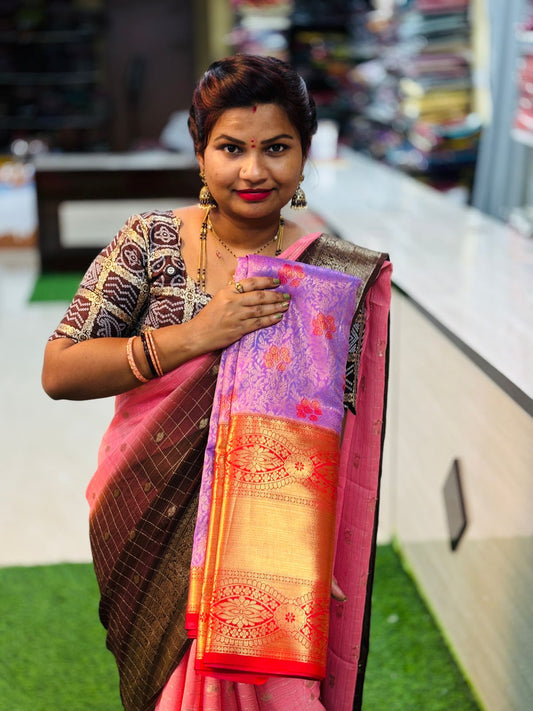 Lavender with red Kanchi sarees 20