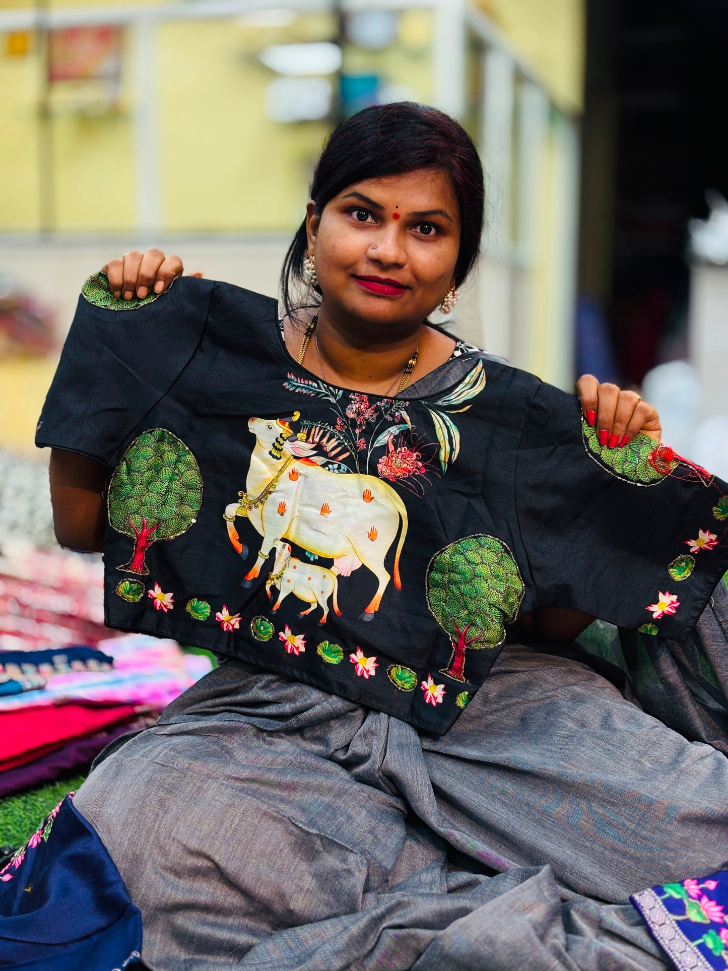 Raw Silk Zardosi Free size Blouse