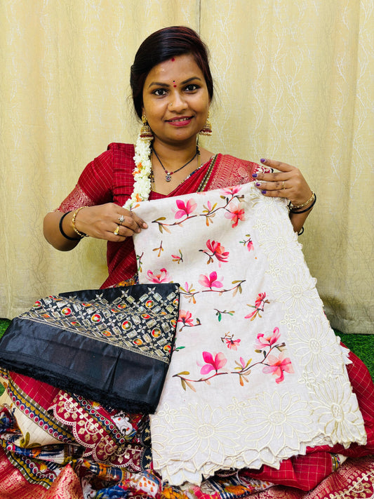 Tusser Silk Cutwork