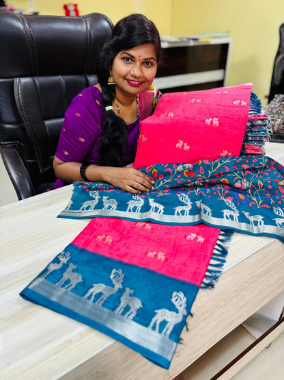 Mangalagiri Deer weavings 
Kalamkari printed with weavings
