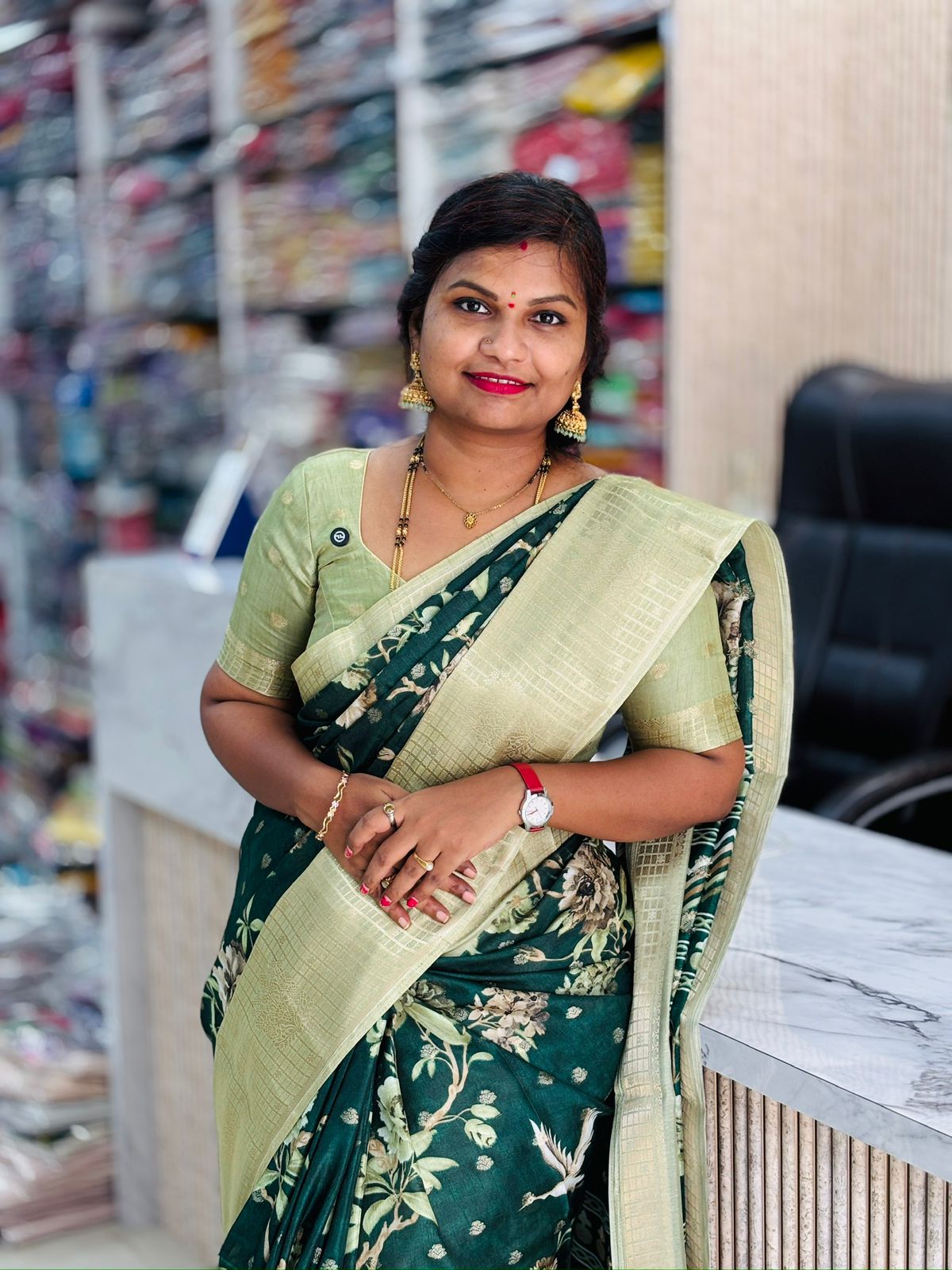 Crepe Digital Warm Border Saree