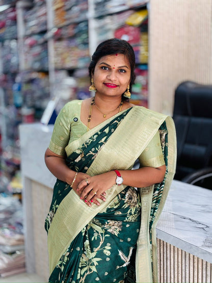 Crepe Digital Warm Border Saree