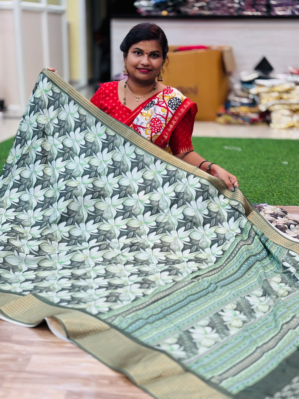 Digital crepe sarees