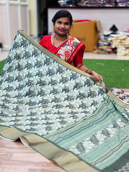 Digital crepe sarees