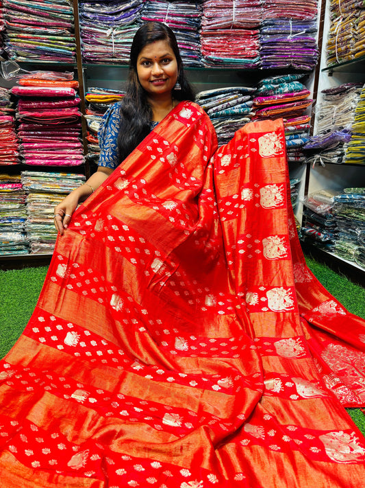 Viscouse Georgette Sarees with Kamadhenu weavings