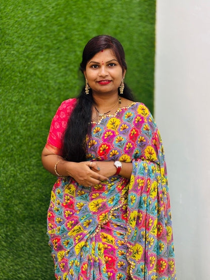 Azrak crepe sarees