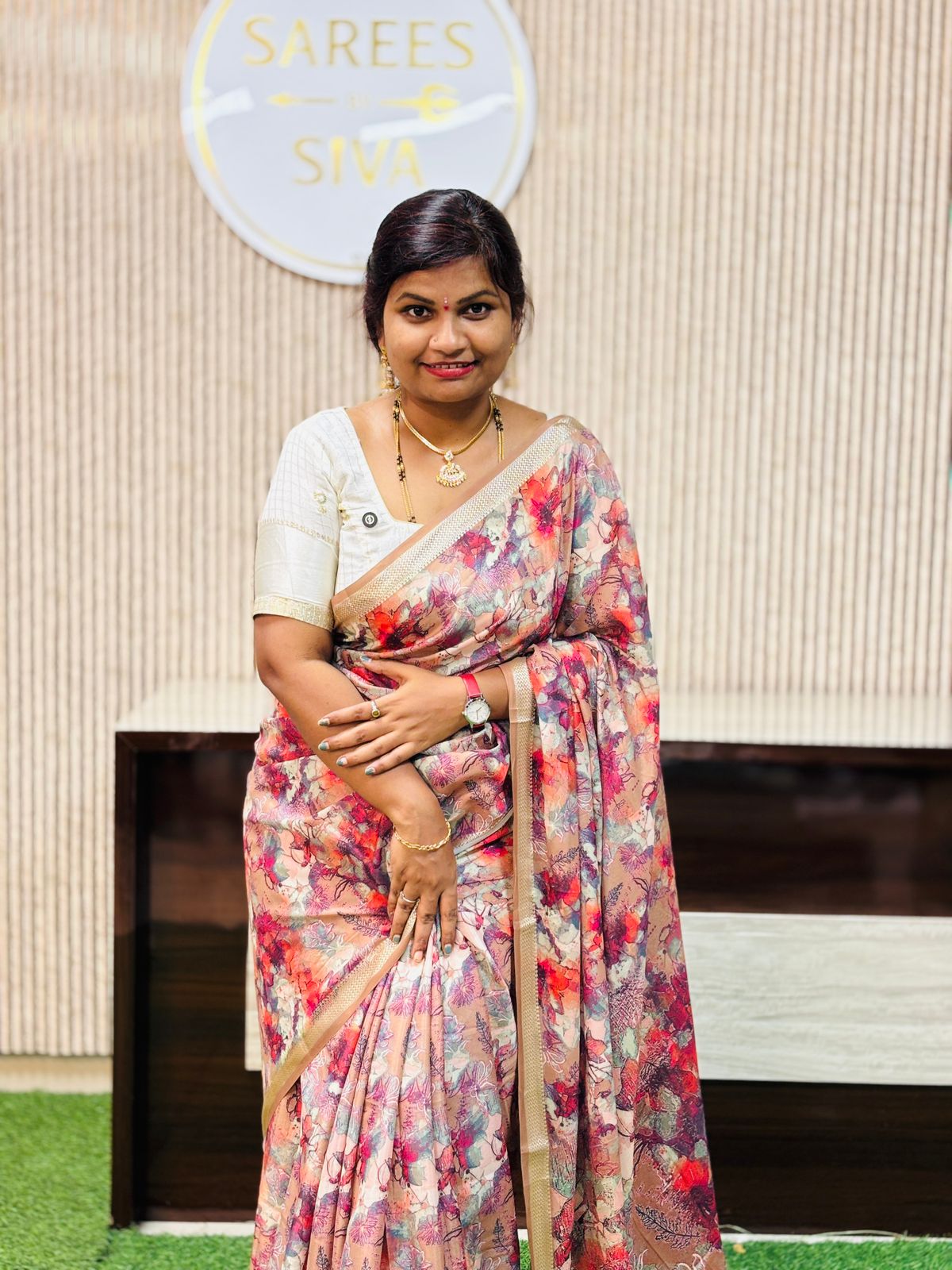 Multi Crepe Digital Saree