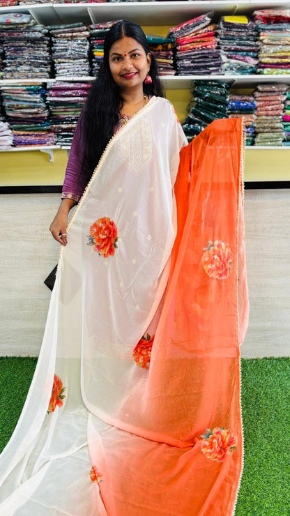 2D tabby silk 
Chiffon georgette