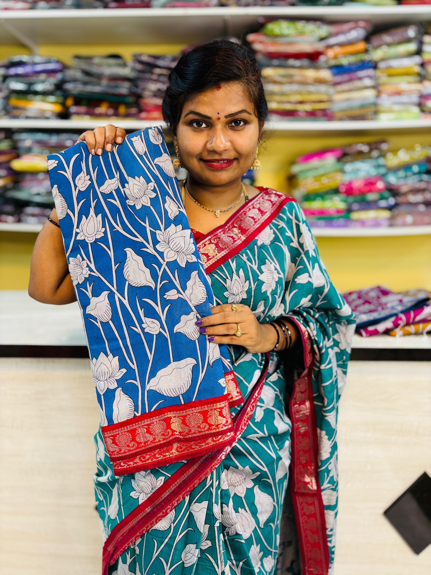 Maheswari silk with tulip designs