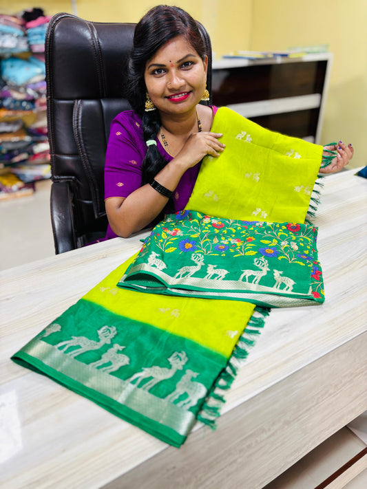 Mangalagiri Deer weavings 
Kalamkari printed with weavings