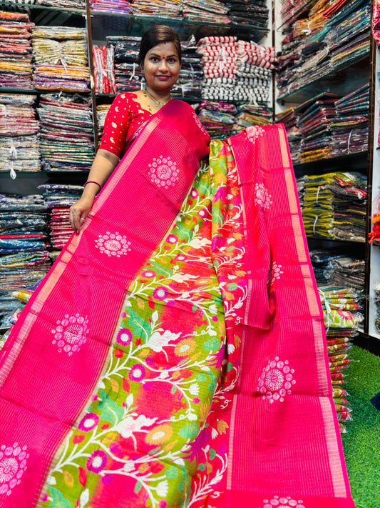 Crepe silk Center design