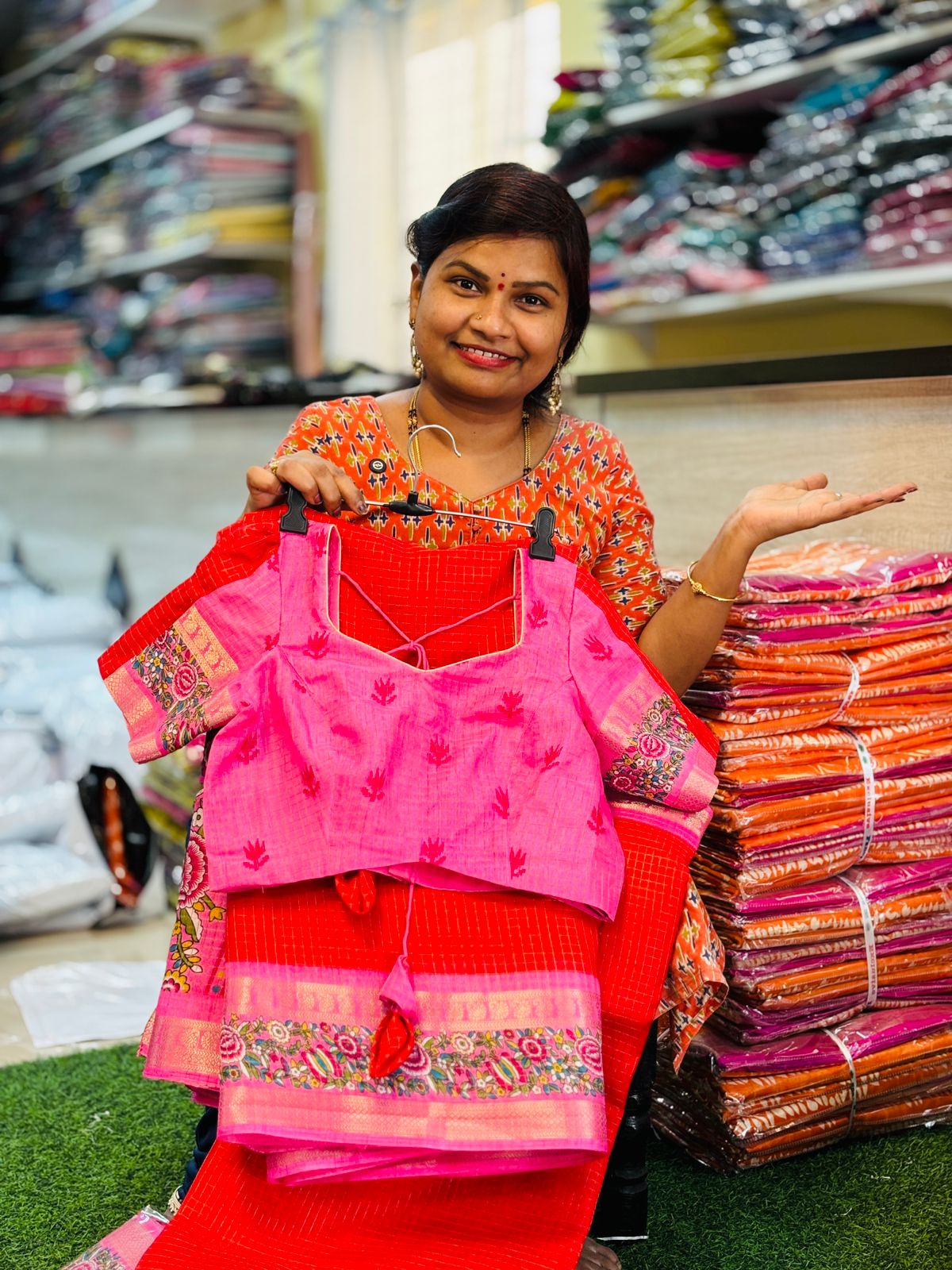Red Kanchi Silk Saree