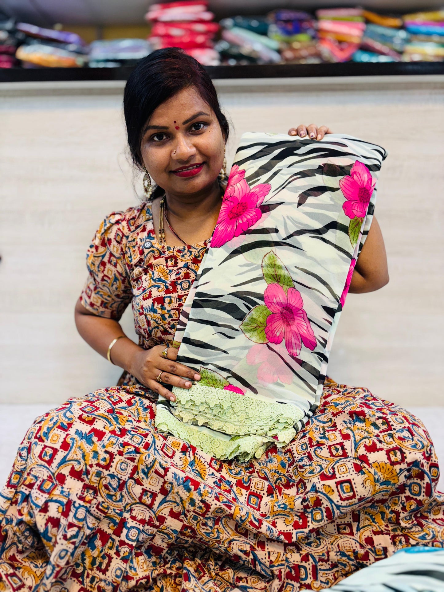 Designer georgette cheetah prints