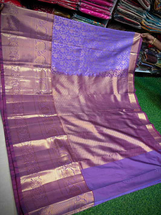 Lavender with red Kanchi sarees 17