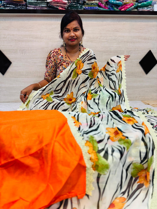 Designer georgette cheetah prints