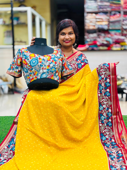 Kalamkari Chiffon Georgette saree
