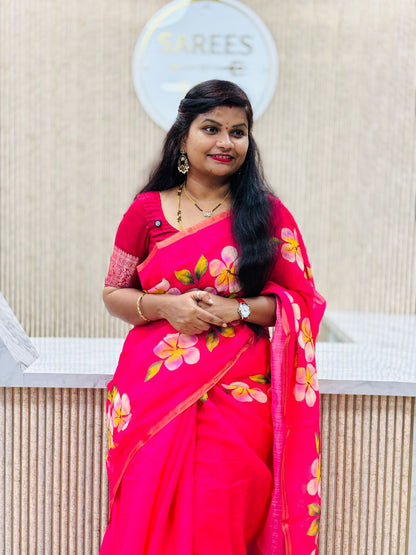Lenin cotton in Mangalagiri design