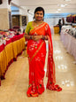 Peach Mangalagiri Georgette Saree