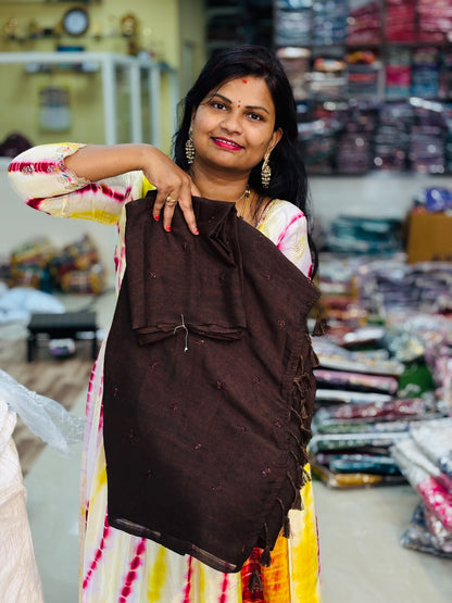Designer Rangoli Sarees Coffee Brown