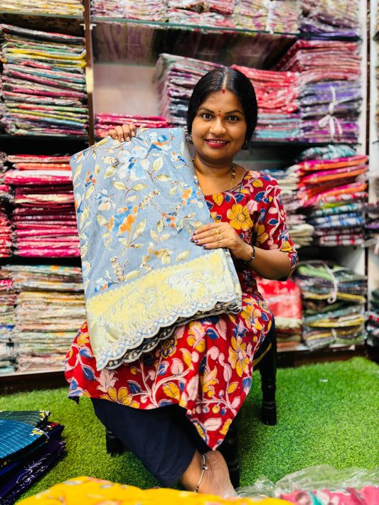 Scaloop border sarees