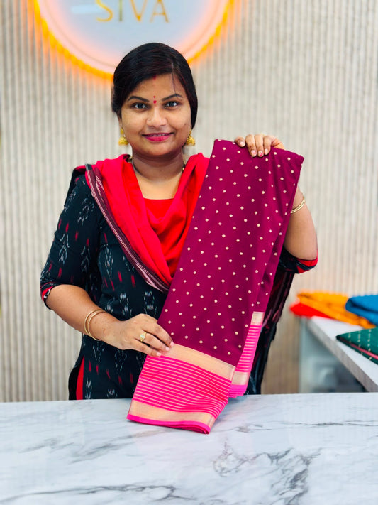 Semi Mysore Crepe Sarees