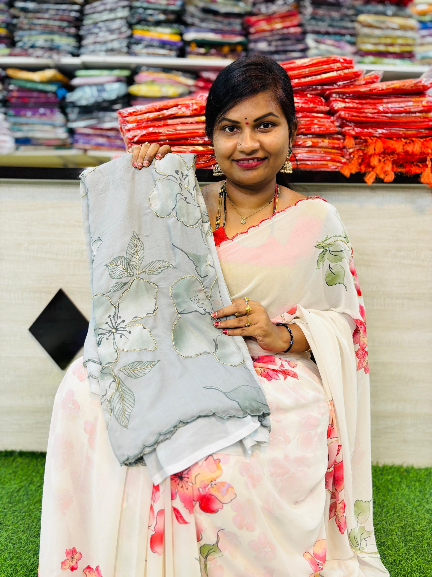 Premium georgette handwork