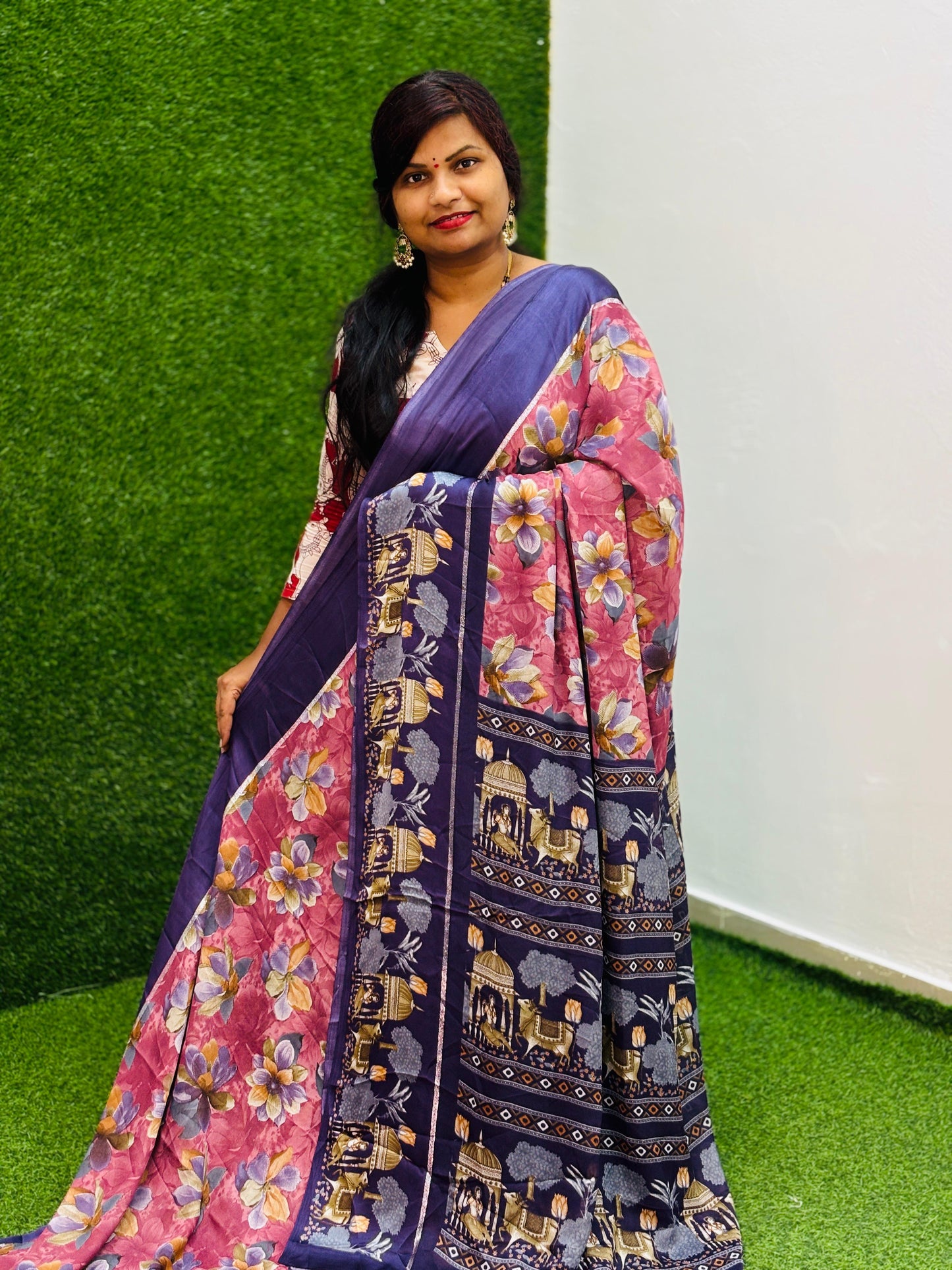 Crepe Chiffon Saree