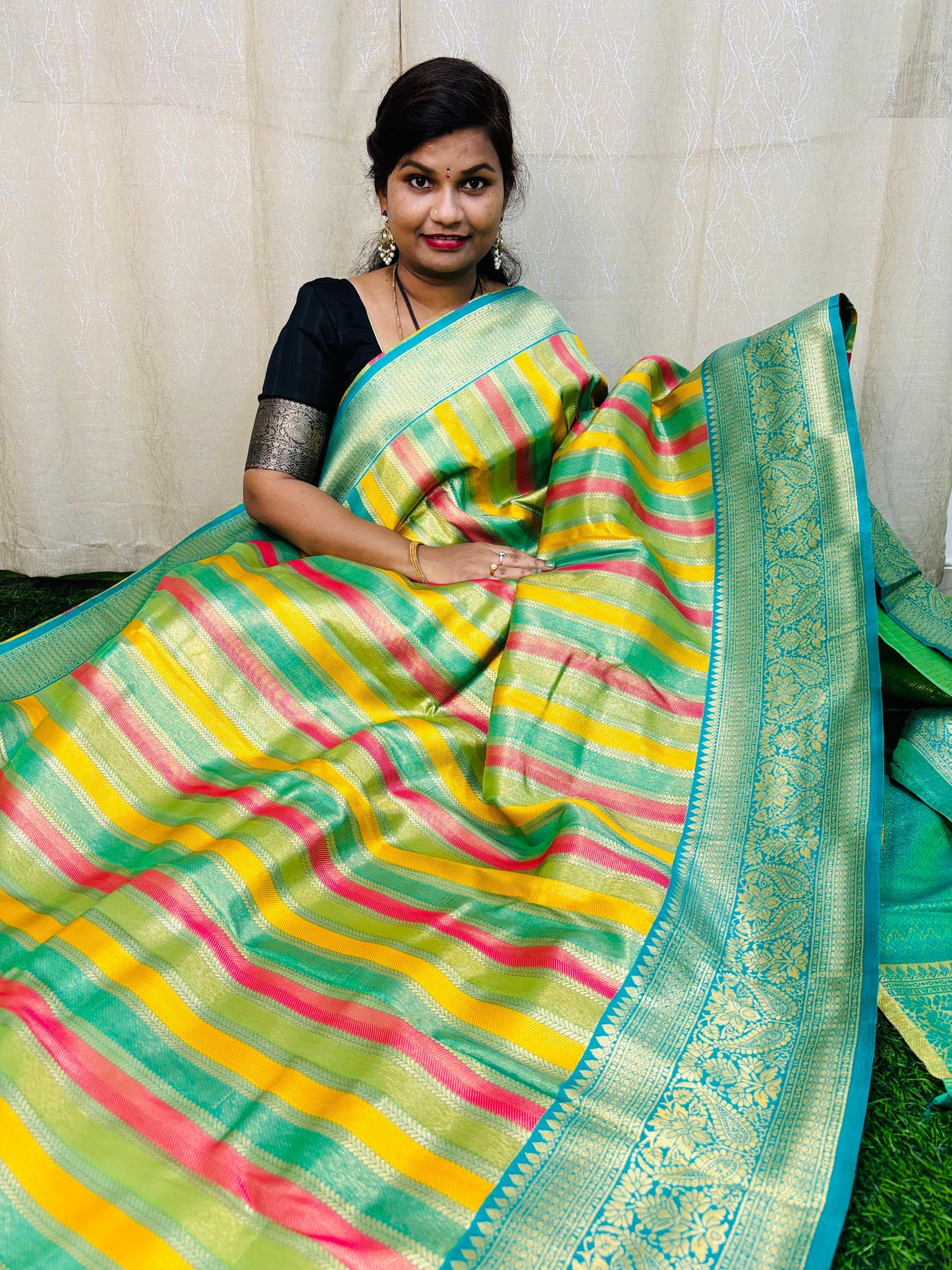 Multi Colour Kanchivaram Pattu